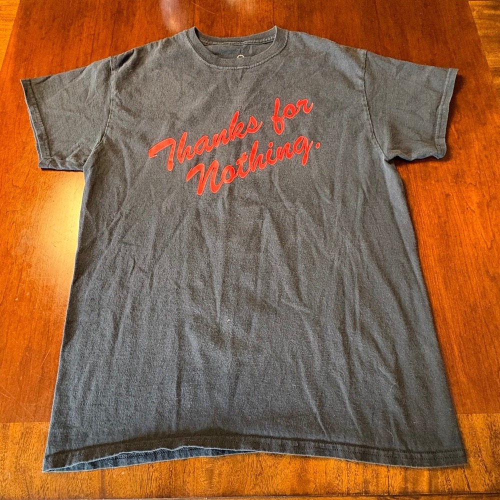 Empyre Thanks for Nothing Graphic Tee Black Red Floral Fire Shirt M